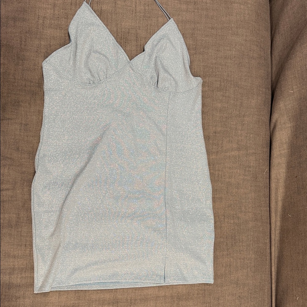 Divided Silver Glitter Dress